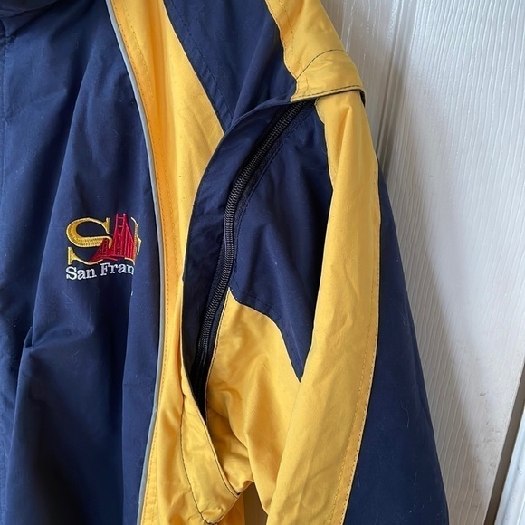 Vintage Gogo Sports San Francisco Navy & Gold Hooded Jacket Convertible Vest - Picture 4 of 8